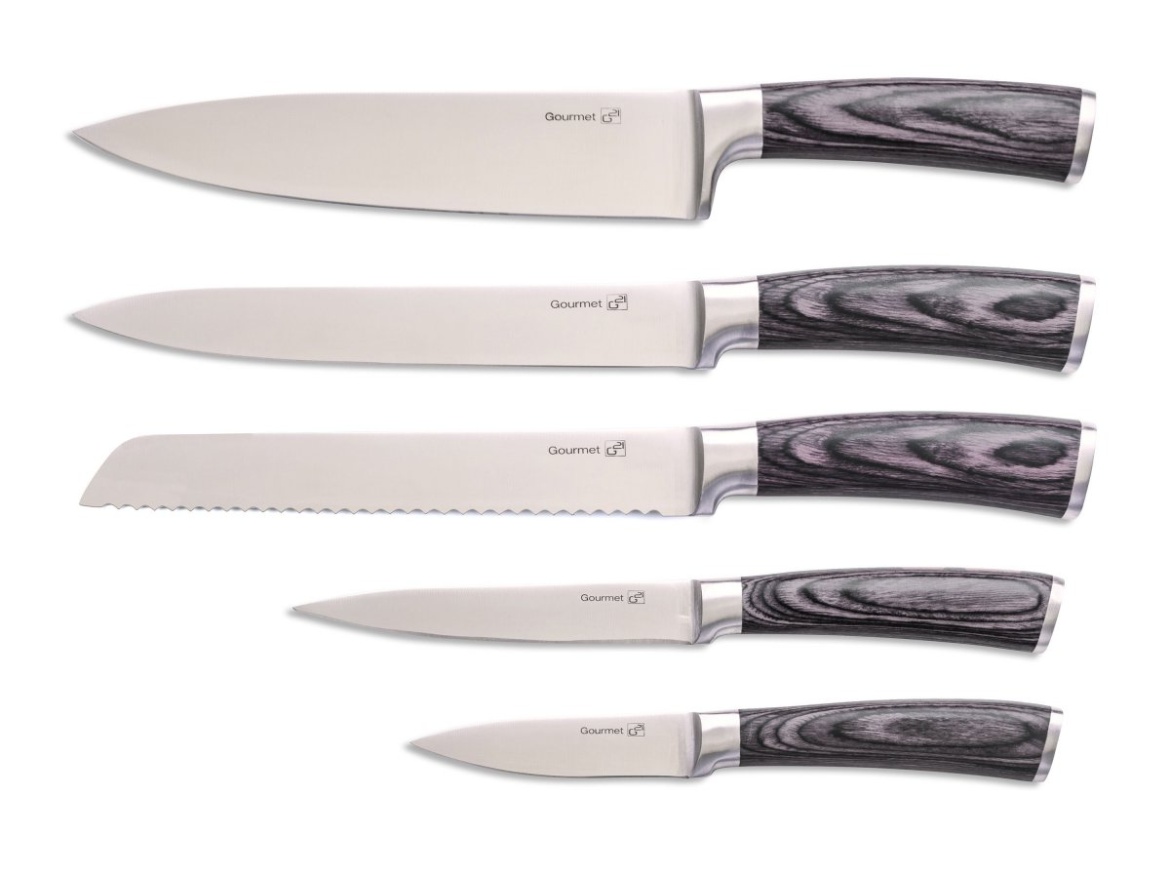 G21 Sada nožů  Gourmet Rustic 5 ks + bambusový blok