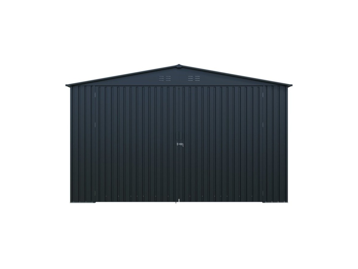 Kovová garáž 3,8 x 6 m se sedlovou střechou Antracit Riwall PRO RMCG 20x13 Anthracite