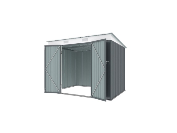 Zahradní domek kovový 2,4 x 1,8 m s pultovou střechou antracit Riwall PRO RMSP 6x8 Anthracite