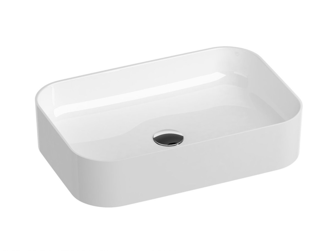 Ravak Umyvadlo Ceramic Slim R 55, bez otvoru pro baterii, bez přepadu, bílá