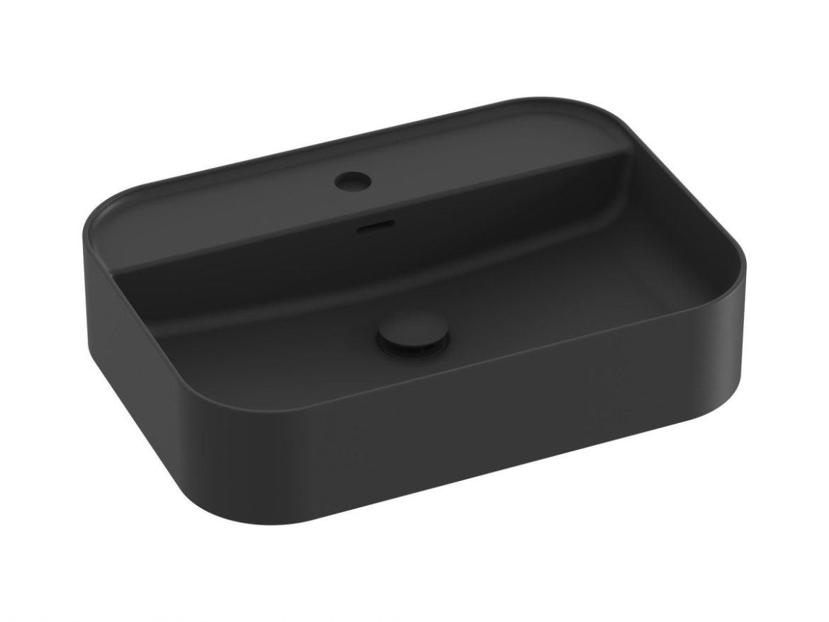 Ravak Umývadlo Ceramic Slim Shelf R 55, s otvorom pre batériu, s prepadom, biela matná