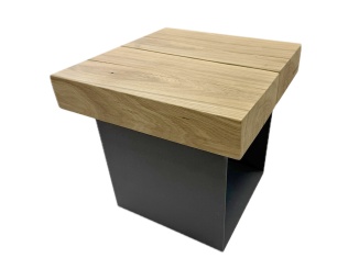 Stoly –  stolík Mr. Allen 50 x 50 cm antracit / dub hr. dosky 10 cm
