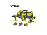Sada nářadí ONE+ (R18DD3 + R18AG + R18SDS + 1x 4Ah + 1x 2Ah baterie + nabíječka) Ryobi RYOBI RCK183C-242S