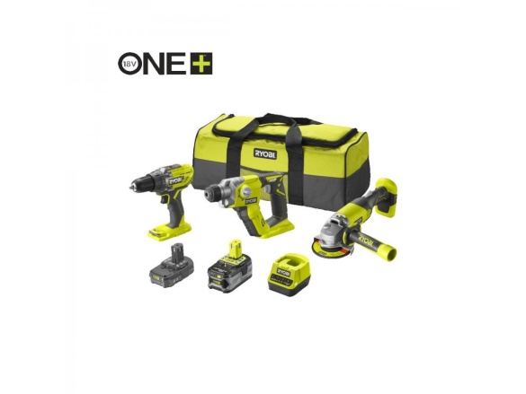 Sada nářadí ONE+ (R18DD3 + R18AG + R18SDS + 1x 4Ah + 1x 2Ah baterie + nabíječka) Ryobi RYOBI RCK183C-242S