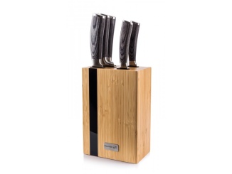 Sady nožů –  G21 Sada nožů  Gourmet Rustic 5 ks + bambusový blok
