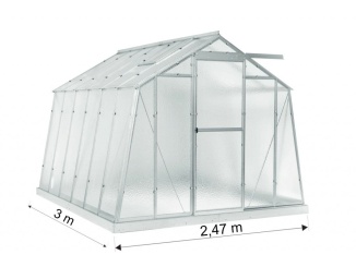 Klasické malé skleníky –  Limes Hobby 7,5 m x 2,5 m, sklo 4 mm