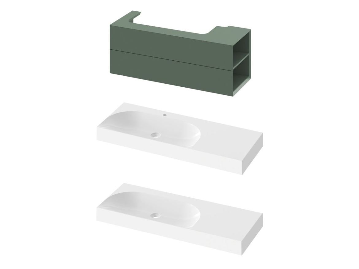 Ravak SD Lite 120 L skrinka pod umývadlo Grey Green
