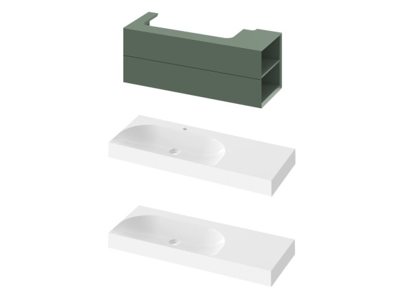Ravak SD Lite 120 L skrinka pod umývadlo Grey Green