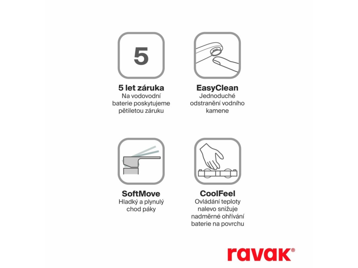 Ravak CR II 022.20BL.+S Vanová nástěnná baterie se sprchovým setem, černá