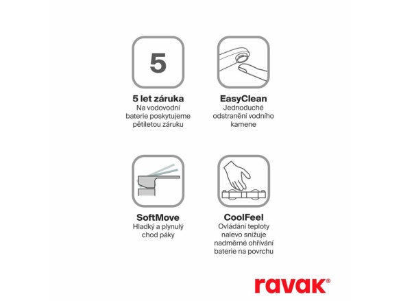 Ravak CR II 022.20BL.+S Vanová nástěnná baterie se sprchovým setem, černá