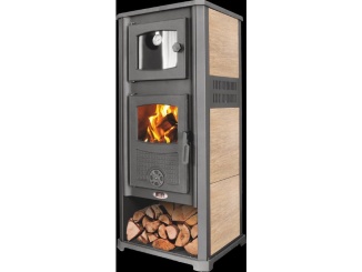 Krbová kamna –  Blist Krbová kamna Roma G s troubou na pečení - 13 kW - Beige + příslušenství