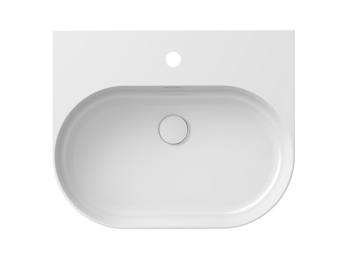 Ravak Umyvadlo Ceramic Slim Wall O 55 N, s otvorem pro baterii, s přepadem, bílá matná