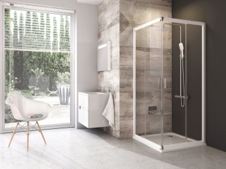 Sprchové kouty –  Ravak BLRV2 80x80, bílá+grape