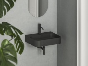 Ravak Umývadlo Ceramic Slim Wall R 55 N, s otvorom pre batériu, s prepadom, čierna matná