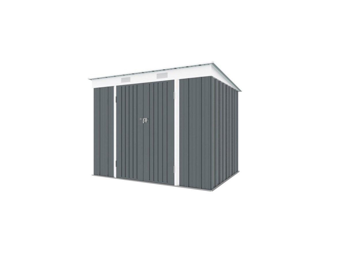Zahradní domek kovový 2,4 x 1,8 m s pultovou střechou antracit Riwall PRO RMSP 6x8 Anthracite