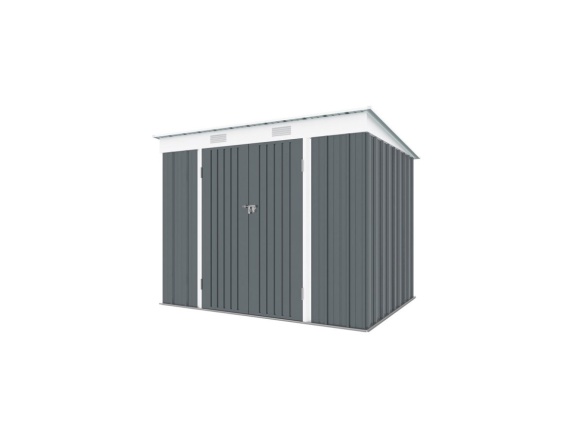 Zahradní domek kovový 2,4 x 1,8 m s pultovou střechou antracit Riwall PRO RMSP 6x8 Anthracite