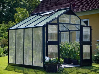 Klasické skleníky ze skla Juliana –  Juliana Premium 3,0 m x 3,0 m, antracit, polykarbonát 10 mm