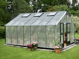 Klasické skleníky ze skla Juliana –  Juliana Gartner 5,1 m x 3,7 m, alu / černá, polykarbonát 10 mm