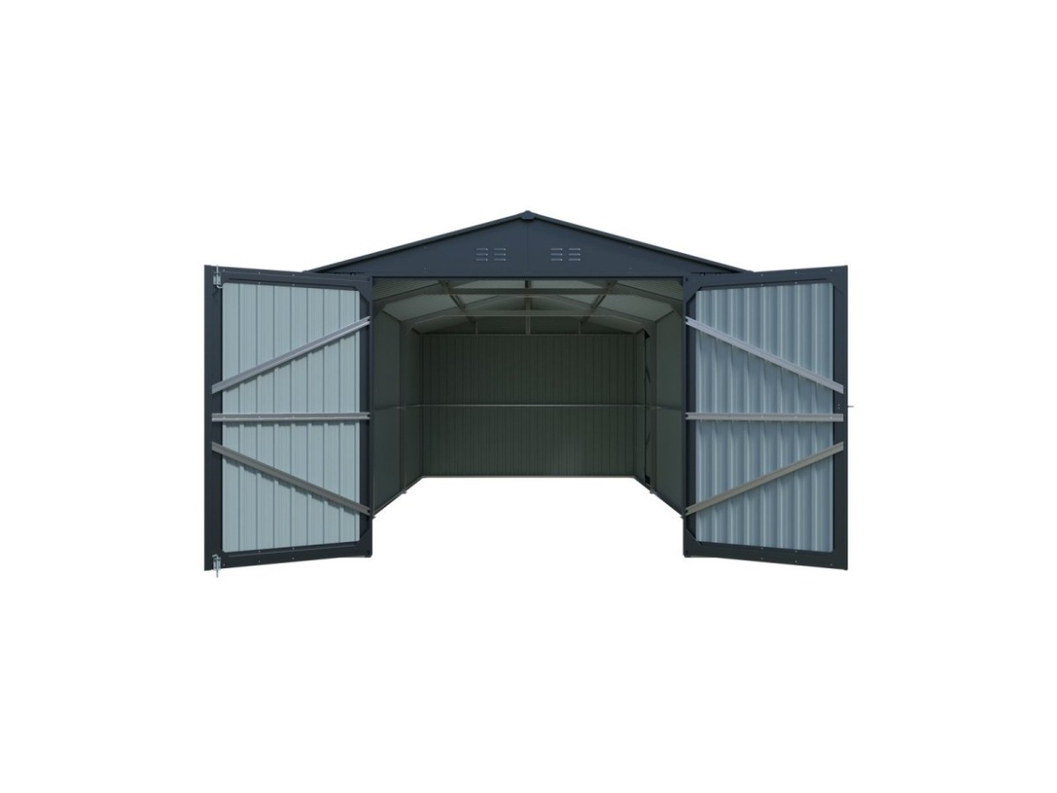 Kovová garáž 3 x 6 m se sedlovou střechou Antracit Riwall PRO RMCG 20x10 Anthracite