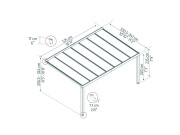 Luxusní hliníková (montovaná) pergola Palram - Canopia Stockholm 3,4 x 5,2 antracit