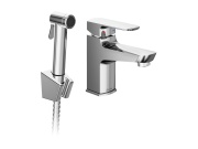 Ravak BM 011.01CR Umývadlová batéria 144 mm s bidetovou sprškou a držiakom na stenu, bez odtokovej armatúry, chróm