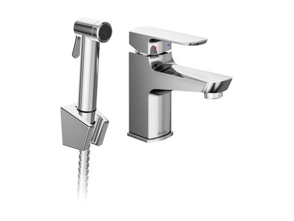 Ravak BM 011.01CR Umývadlová batéria 144 mm s bidetovou sprškou a držiakom na stenu, bez odtokovej armatúry, chróm