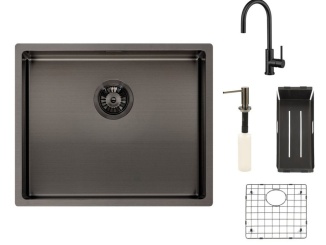 SET Miami 500 Gun metal + baterie Cano + příslušenství –  Reginox SET Miami 500 Gun metal + baterie Cano + příslušenství tmavo šedá