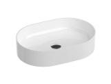 Ravak Umývadlo Ceramic Slim O 55, bez otvoru pre batériu, bez prepadu, čierna matná