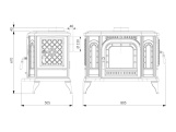Kawmet Litinová krbová kamna P7 LB s varnými plotnami - 10,5 kW ECO + příslušenství