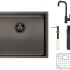 Kuchyňské dřezy Reginox SET Miami 500 Gun metal + baterie Crystal + příslušenství