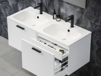 Dvojumyvadla –  Ravak Dvojumyvadlo Chrome Slim 120, s otvory pro baterie, s přepadem