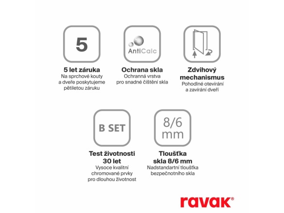 Ravak BSDPS 110x80 P, chróm+transparent