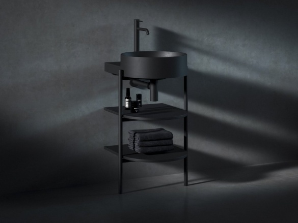 Ravak Umývadlo Yard 40, s otvorom pre batériu, bez prepadu, Smoke Grey