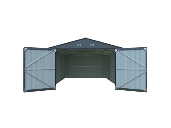 Kovová garáž 3,8 x 6 m se sedlovou střechou Antracit Riwall PRO RMCG 20x13 Anthracite