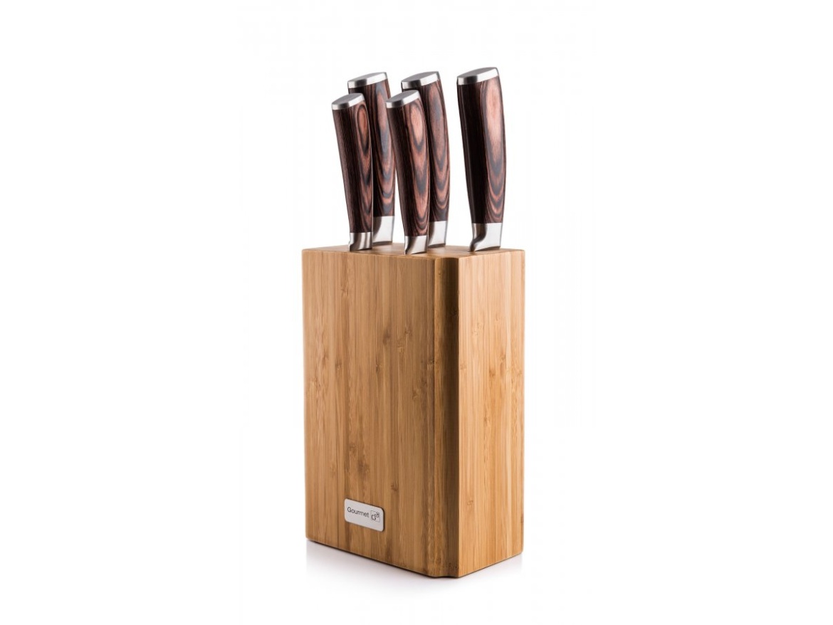 G21 Sada nožů  Gourmet Nature 5 ks + bambusový blok