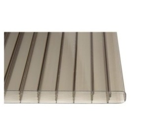 Plastové desky –  Lexan Polykarbonátová komůrková deska 16 MM BRONZ, 6 stěn