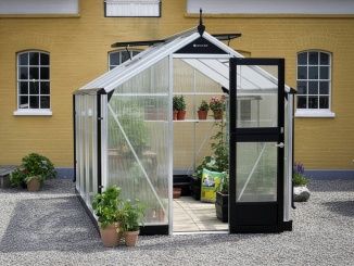 Klasické skleníky ze skla Juliana –  Juliana Compact 3,0 m x 2,2 m, alu / černá, polykarbonát 10 mm