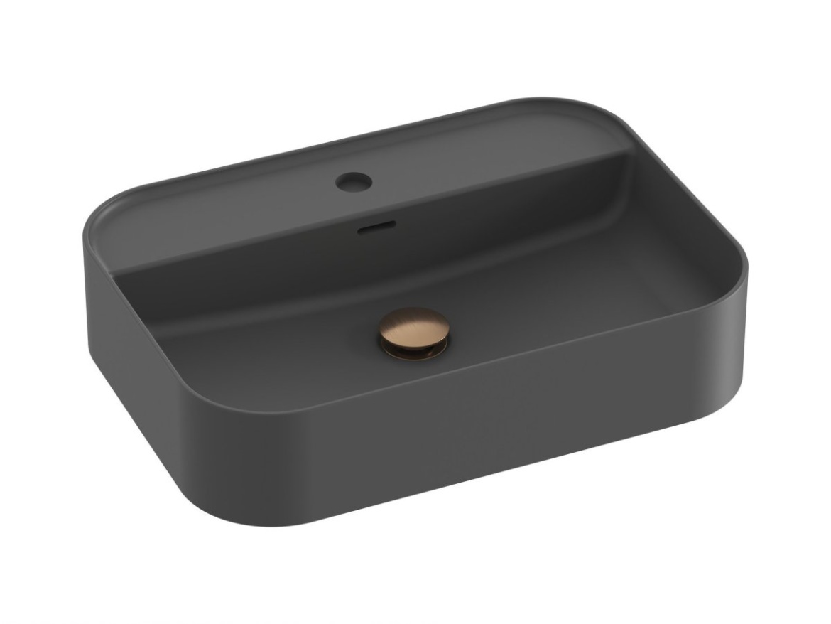 Ravak Umývadlo Ceramic Slim Shelf R 55, s otvorom pre batériu, s prepadom, biela matná