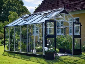 Premium –  Juliana Premium 4,4 m x 3,0 m, alu / černá, kalené sklo 3 mm