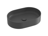Ravak Umývadlo Ceramic Slim O 55, bez otvoru pre batériu, bez prepadu, čierna matná