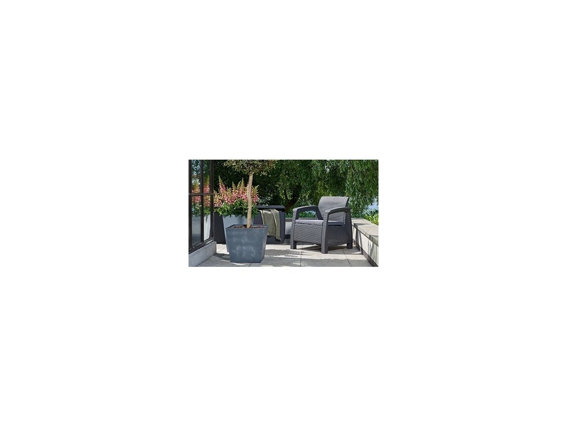 Keter Květináč Beton Square Planter Light grey