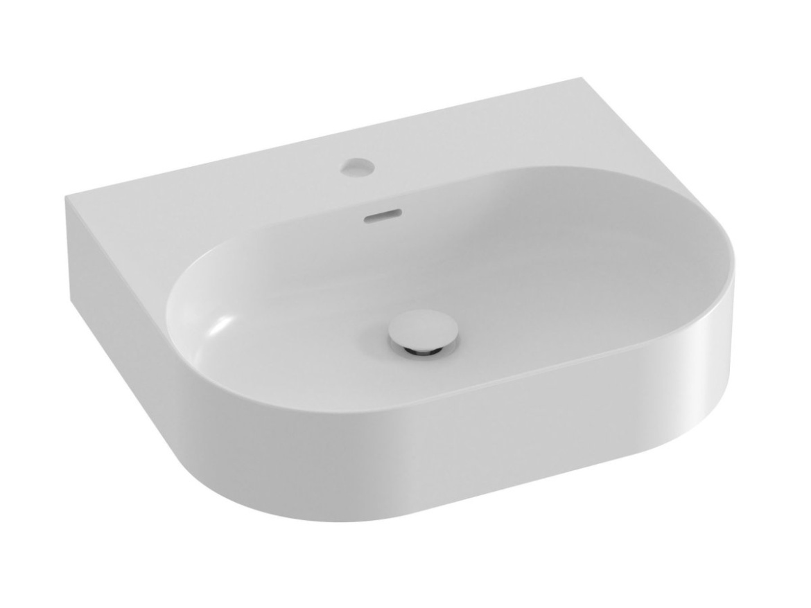 Ravak Umyvadlo Ceramic Slim Wall O 55 N, s otvorem pro baterii, s přepadem, bílá matná