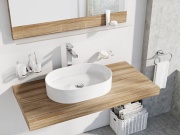 Ravak Umývadlo Ceramic Slim O 55, bez otvoru pre batériu, bez prepadu, čierna matná