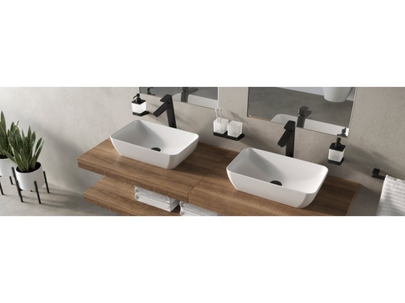 Ravak TD F 015.20BLM Umývadlová batéria 334 mm bez odtokovej armatúry, čierna matná