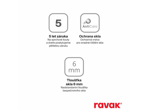 Ravak COPS 100, lesk+transparent