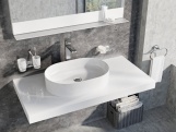 Ravak Umývadlo Ceramic Slim O 55, bez otvoru pre batériu, bez prepadu, čierna matná