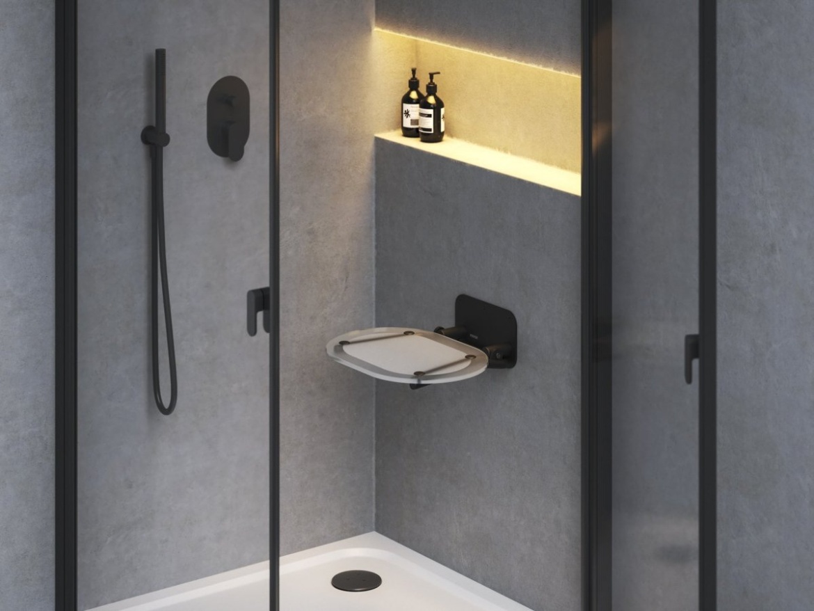 Ravak Sedadlo Chrome, clear/biela