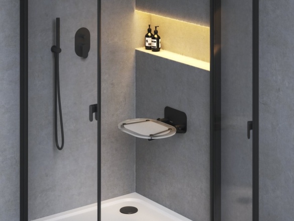 Ravak Sedadlo Chrome, clear/biela