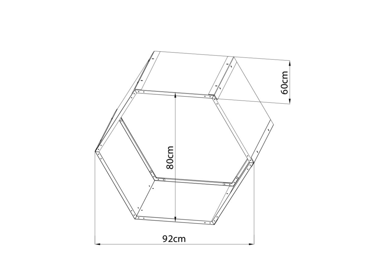 G21 Přístřešek na dřevo  HEX 53 - 92 x 60 cm, antracitový