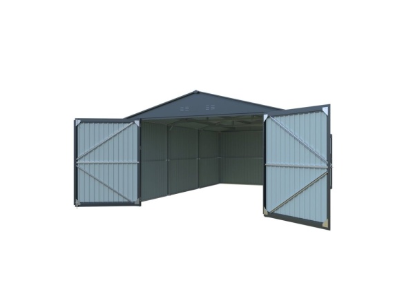 Kovová garáž 3,8 x 6 m se sedlovou střechou Antracit Riwall PRO RMCG 20x13 Anthracite